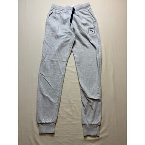 Puma Kids Heather Gray Jogger Sweatpants XL 18-20 Fleece Lined Athletic Pants